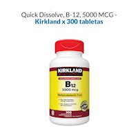 Vitamina B12 Kirkland Quick Dissolve 5000mcg - 300 Tabletas
